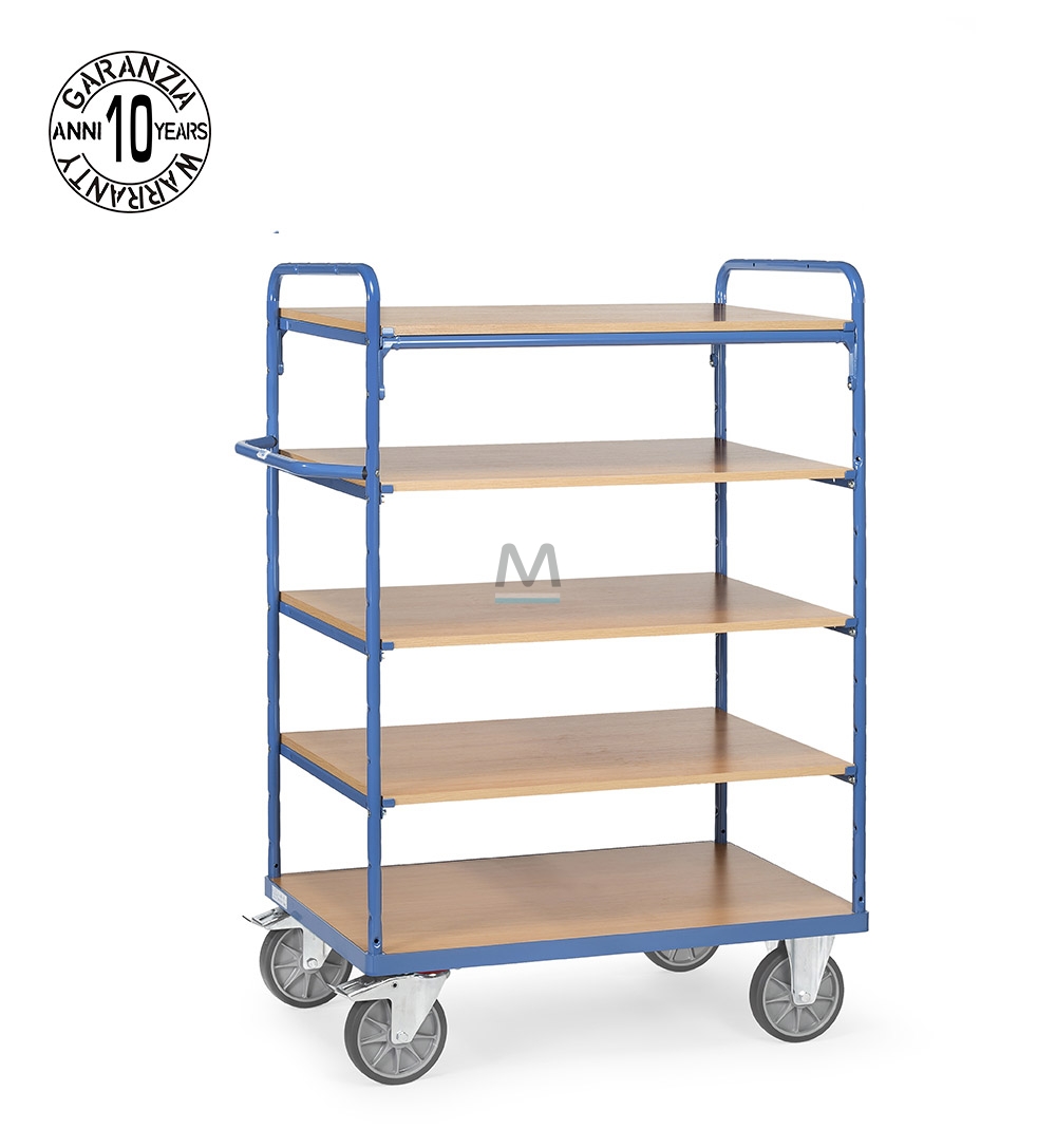 CARRELLO IN ACCIAIO a 5 RIPIANI
