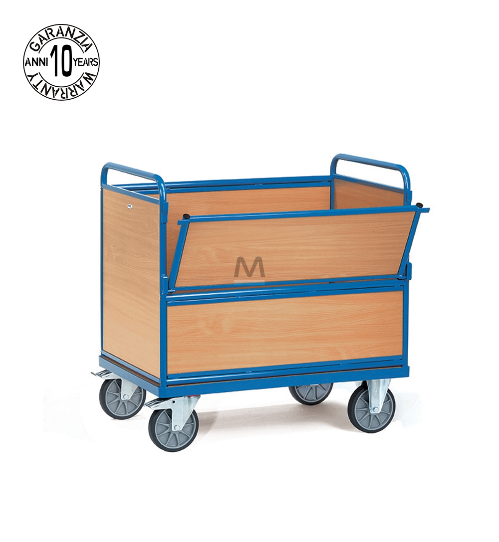 CARRELLO CON SPONDE IN LEGNO (1000x700mm)