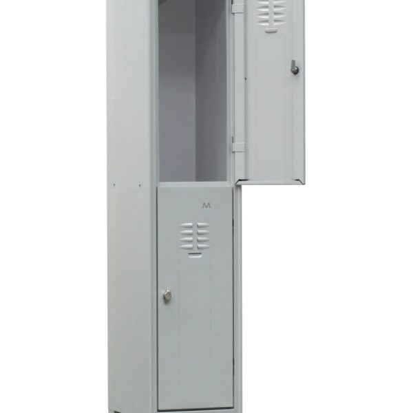 Armadio spogliatoio sovrapposto a 2 scomparti cm 35X35X180 H con maniglia lucchettabile