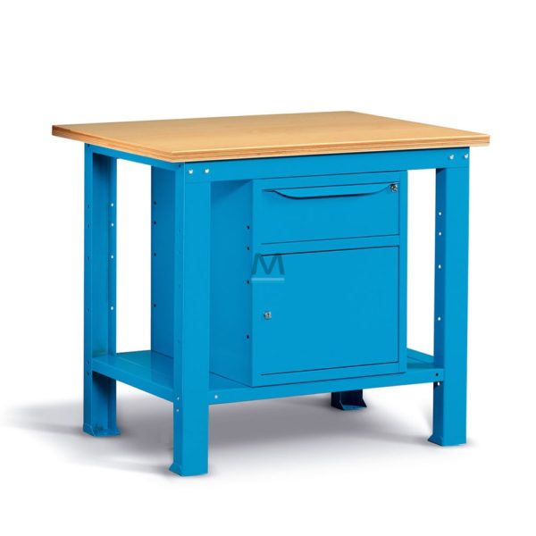 Banco da Lavoro piano in legno a due cassetti 1MT