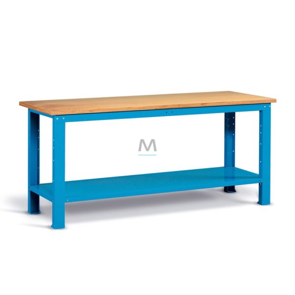 Banco da Lavoro con Piano in Legno 2Mt