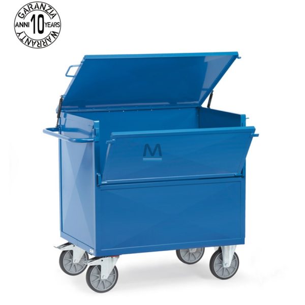 CARRELLO CON SPONDE IN ACCIAIO