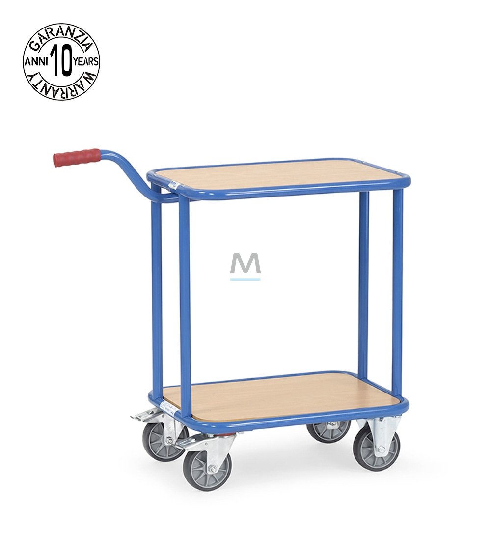 Carrello con maniglia a collo di cigno a 2 ripiani (600x450mm)