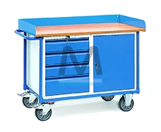 Carrello di montaggio a 4 cassetti e 1 armadio cassettiera