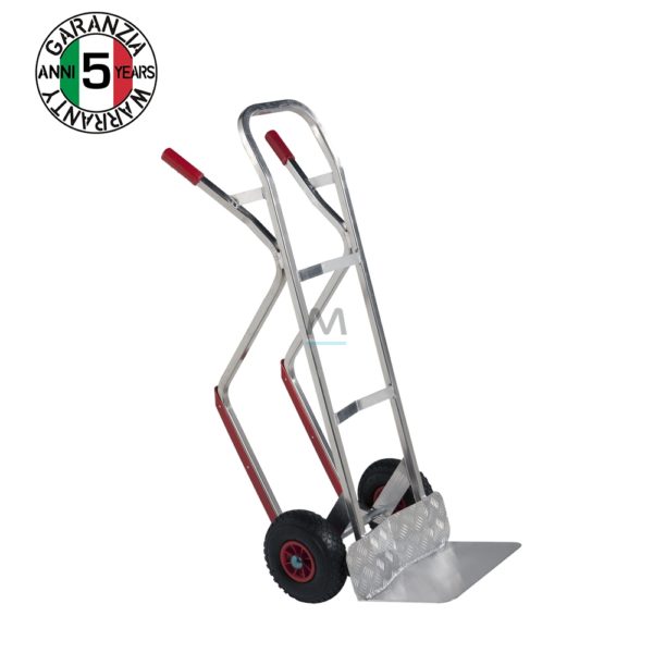 Carrello alluminio portasacchi, bidoni e bombole - portata 200 Kg