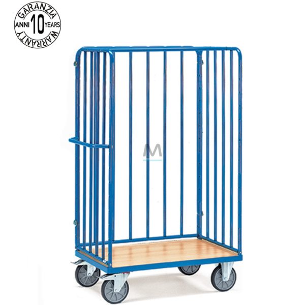 CARRELLO IN ACCIAIO PORTAPACCHI CABINATO