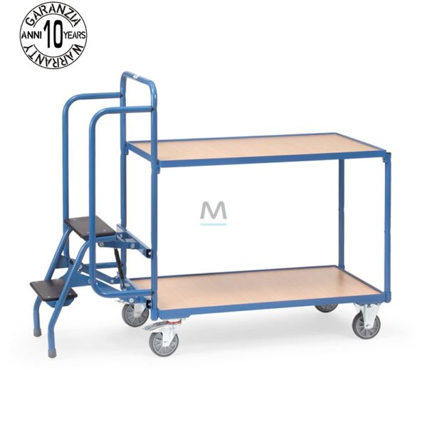 Carrello preparazione ordini a 2 ripiani basso