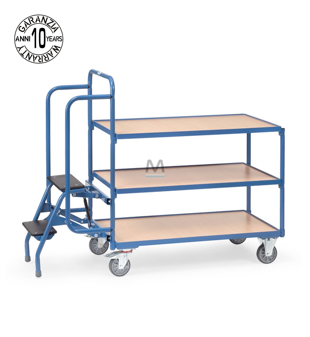 Carrello preparazione ordini a 3 ripiani basso